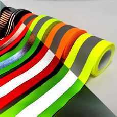 Iron-on reflective ribbon tape for clothing